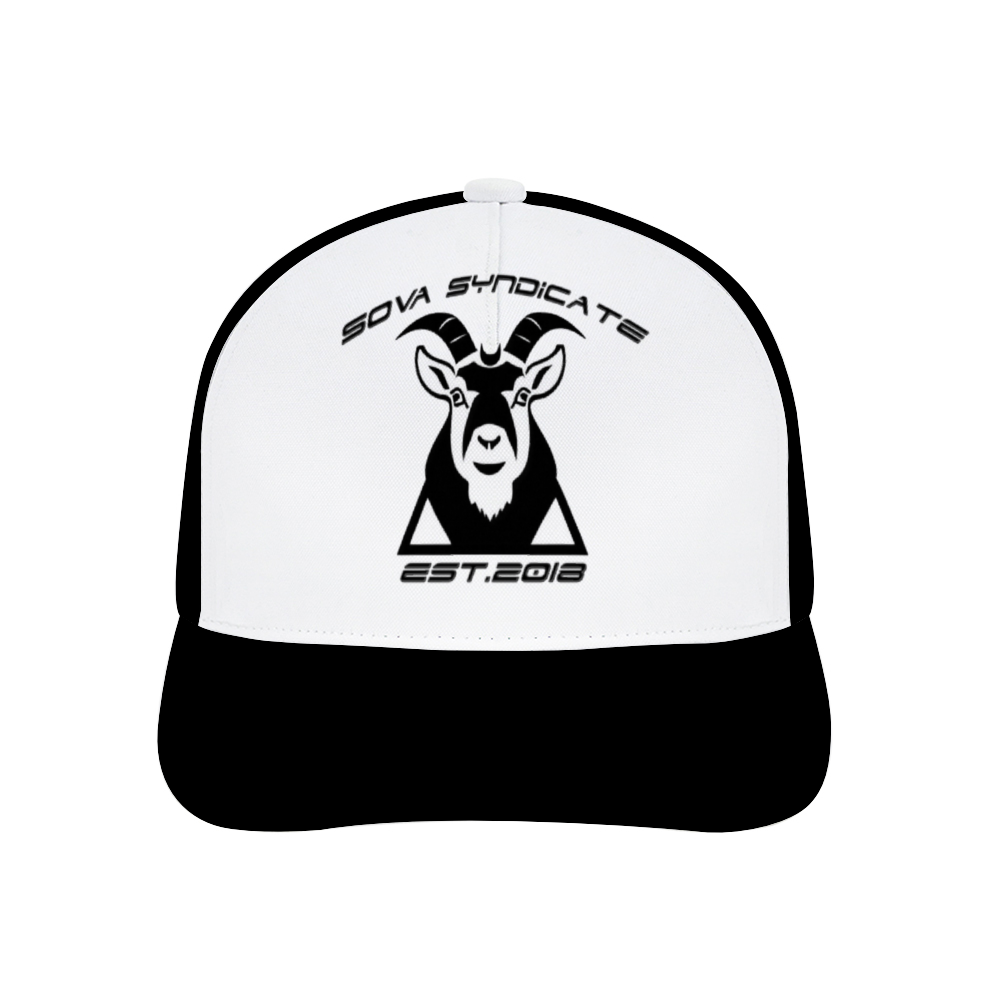 Sova Syndicate Black & White Adjustable Curved Bill Baseball Hat